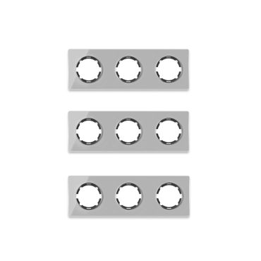 3х Garda Glas- Abdeckrahmen Set: Abdeckrahmen 3fach, waagerecht - grau