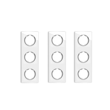 3х Garda Glas- Abdeckrahmen Set: Abdeckrahmen 3fach, senkrecht - weiß