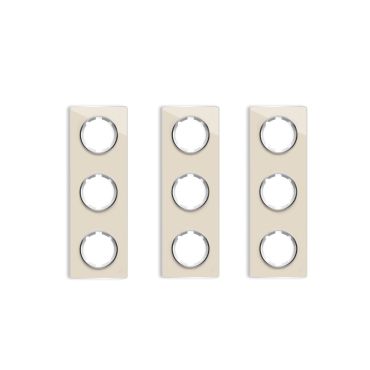 3х Garda Glas- Abdeckrahmen Set: Abdeckrahmen 3fach, senkrecht - beige